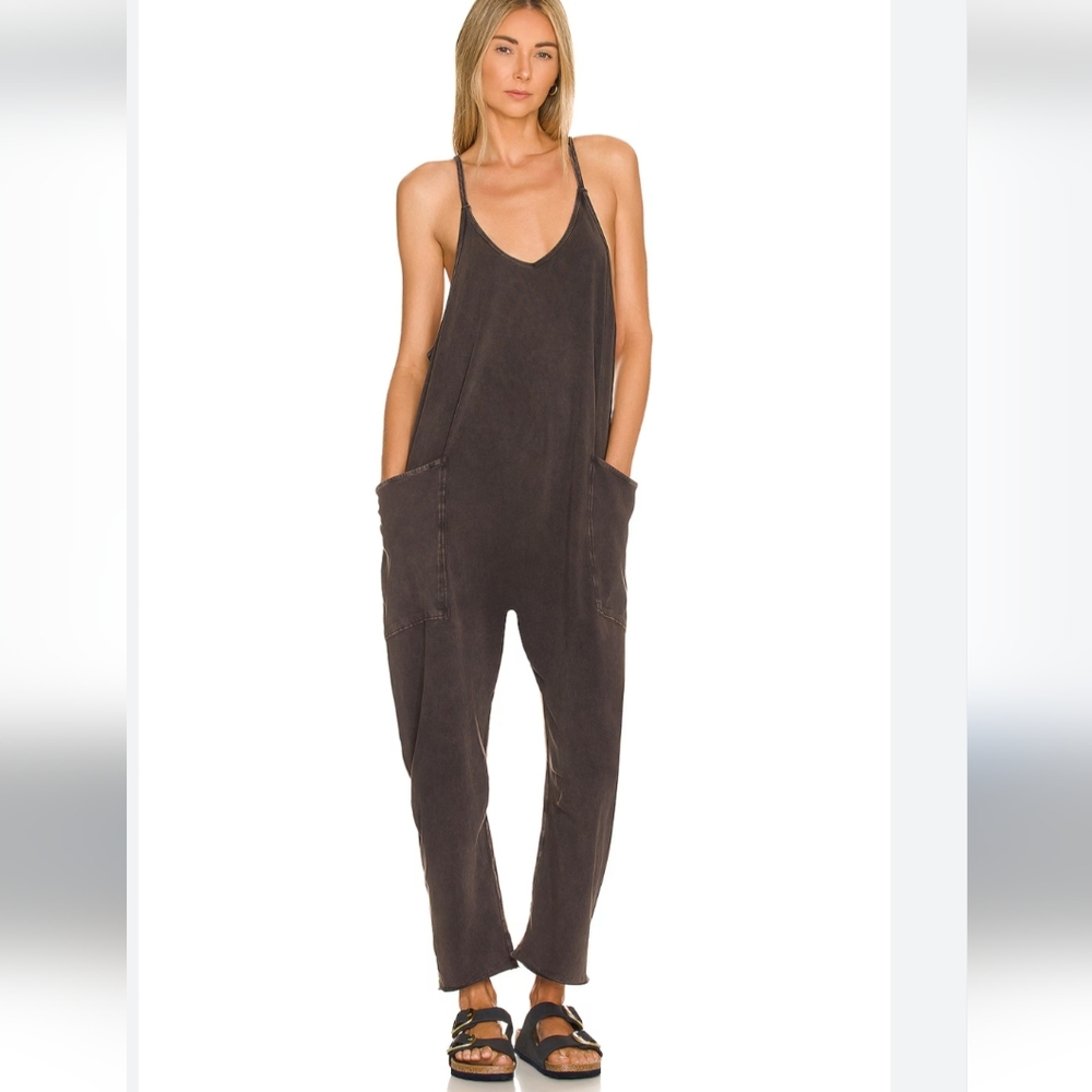 Free People Movement Hot shot onesie. Washed black gray med